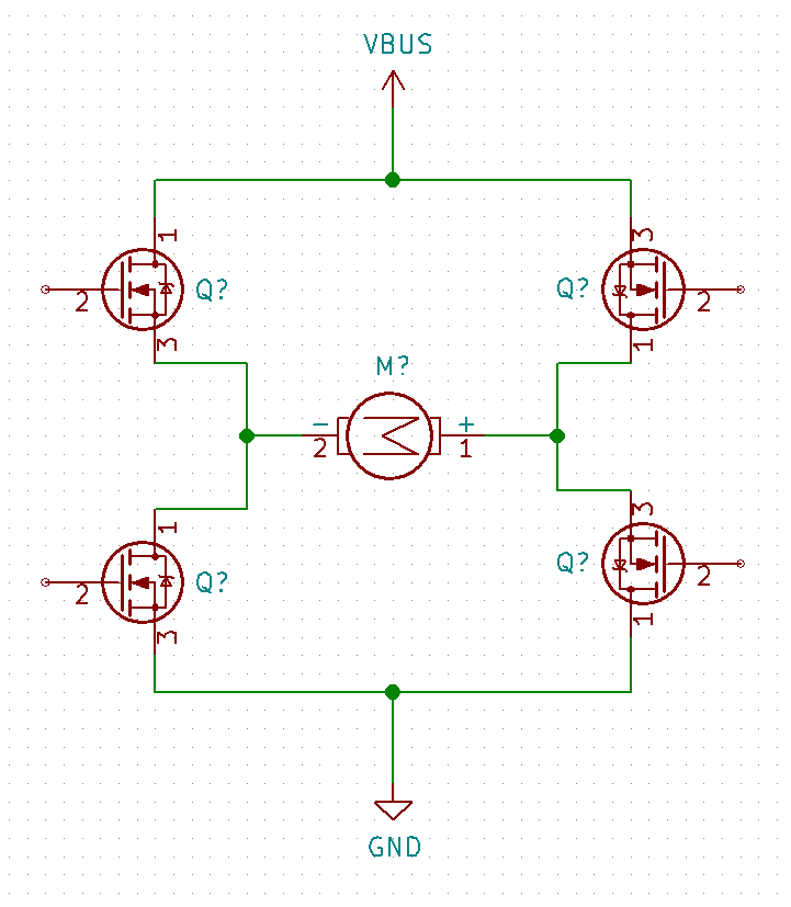 H-Bridge circuit with discrete mosfets