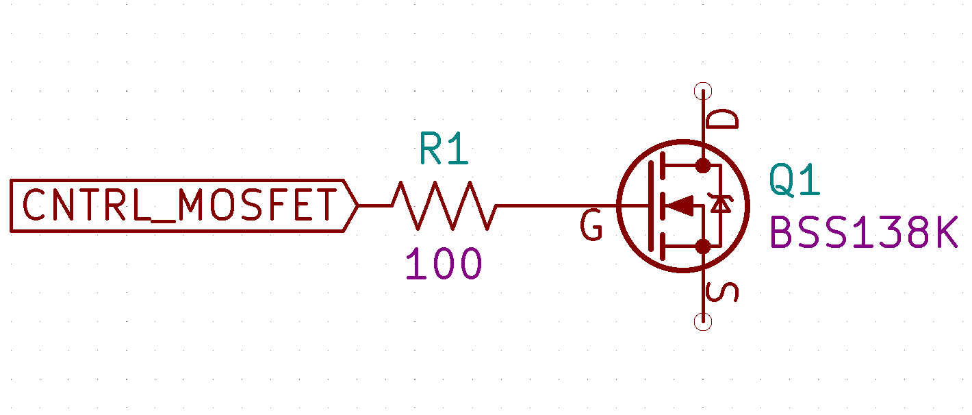 A simple MOSFET with a 100R gate resistor