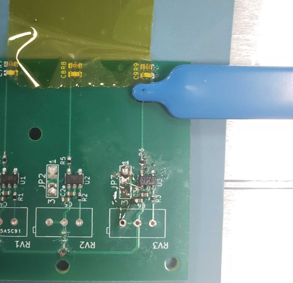 The correct probe location is above the return plan discontinuity