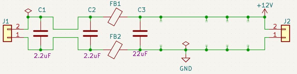 Schematic for this test removes the common mode choke